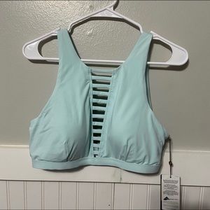 NWT Calia Cage Font High Neck Top Icy Blue Bikini Top